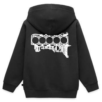 5 cylinder five cylinder 2.5TFSI Turbo - Kids Premium Organic Zip-up Hoodie - black - Back - AI Model Kid Male (0cm)