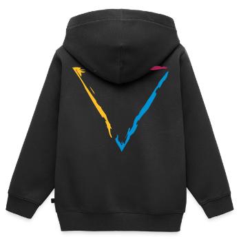 buntes dreieck rahmen umrandung dekorativ cool des - Kinder Premium Organic Zip Hoodie - Schwarz - Hinten - AI Model Kid Male (0cm)
