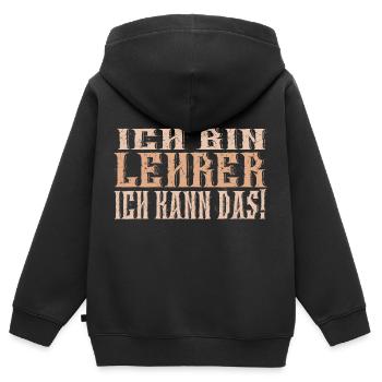 Ich bin Lehrer - Kinder Premium Organic Zip Hoodie - Schwarz - Hinten - AI Model Kid Male (0cm)