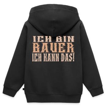 Ich bin Bauer - Kinder Premium Organic Zip Hoodie - Schwarz - Hinten - AI Model Kid Male (0cm)
