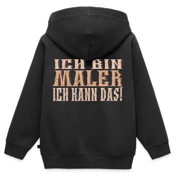 Ich bin Maler - Kinder Premium Organic Zip Hoodie - Schwarz - Hinten - AI Model Kid Male (0cm)