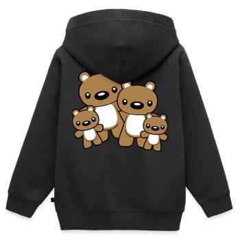 baeren familie mit 2 kindern kleine - Kinder Premium Organic Zip Hoodie - Schwarz - Hinten - AI Model Kid Male (0cm)