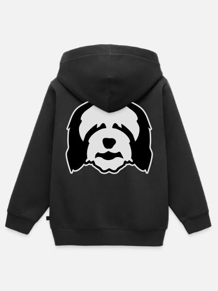 Bearded Collie - Kinder Premium Organic Zip Hoodie - Schwarz