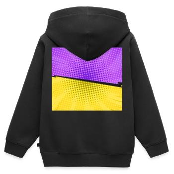 Jaune pourpre - Sweat Premium à capuche zippé enfant bio - noir - Dos - AI Model Kid Male (0cm)