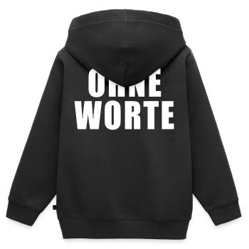 CADEAU SANS MOTS DITES AUCUN COMMENTAIRE BUREAU - Sweat Premium à capuche zippé enfant bio - noir - Dos - AI Model Kid Male (0cm)