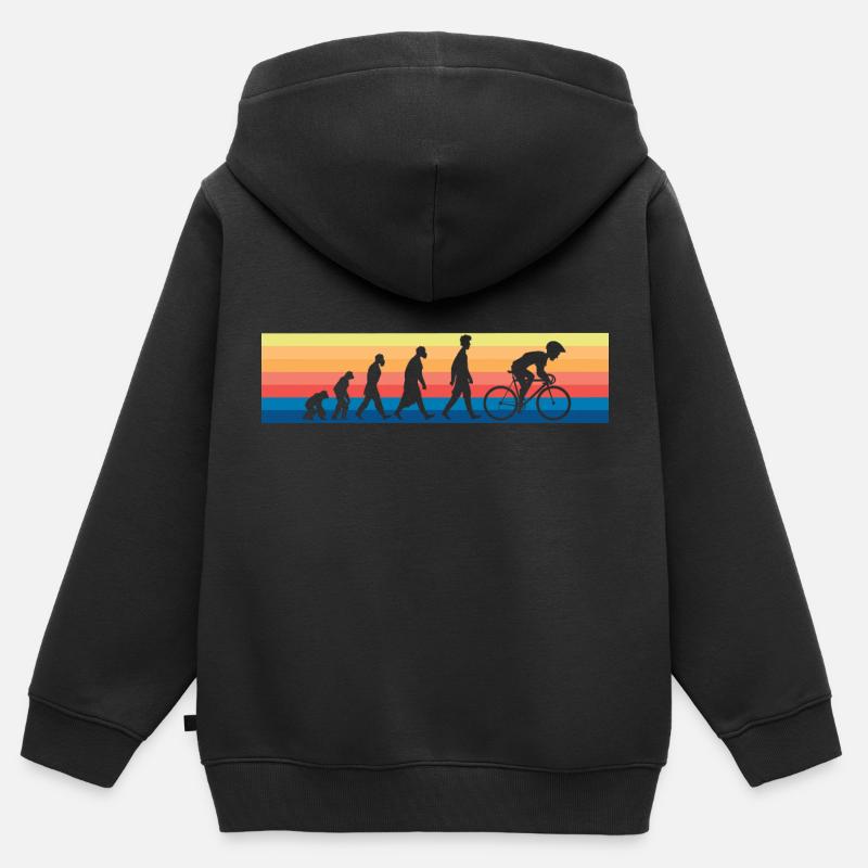 Vélo Evolution rétro course cycliste - Sweat Premium à capuche zippé enfant bio - noir