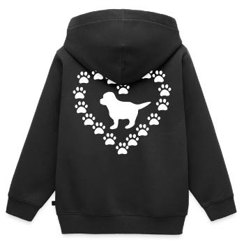 Chien chien - Sweat Premium à capuche zippé enfant bio - noir - Dos - AI Model Kid Male (0cm)