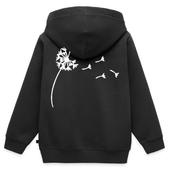 Löwenzahn - Kinder Premium Organic Zip Hoodie - Schwarz - Hinten - AI Model Kid Male (0cm)