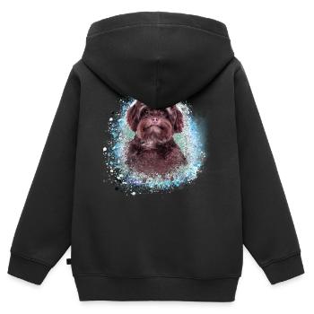 Bolonka Zwetna,maltais, graffiti, chien - Sweat Premium à capuche zippé enfant bio - noir - Dos - AI Model Kid Male (0cm)