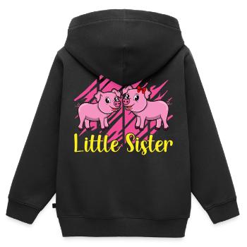 LITTLE SISTER PIC by The Manzanita's - Kids Premium Organic Zip-up Hoodie - black - Back - AI Model Kid Male (0cm)