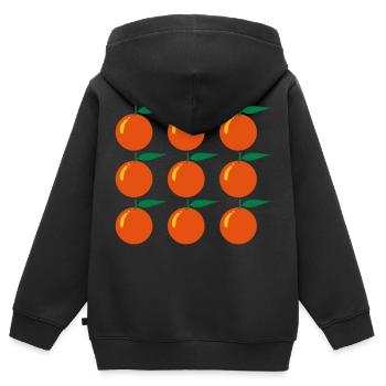 Oranges - Sweat Premium à capuche zippé enfant bio - noir - Dos - AI Model Kid Male (0cm)