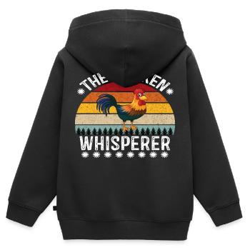 The Chicken Whisperer Chickens lover - Kinder Premium Organic Zip Hoodie - Schwarz - Hinten - AI Model Kid Male (0cm)