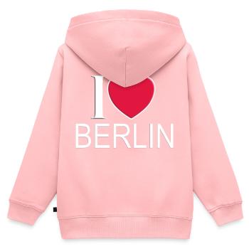 I love Berlin - Kinder Premium Organic Zip Hoodie - Rosa - Hinten - AI Model Kid Female (0cm)