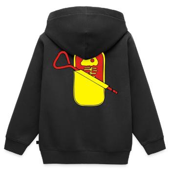 boîte de sardine - Sweat Premium à capuche zippé enfant bio - noir - Dos - AI Model Kid Male (0cm)