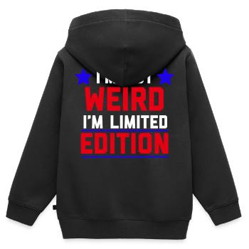 I’m Not Weird I’m Édition Limitée - Sweat Premium à capuche zippé enfant bio - noir - Dos - AI Model Kid Male (0cm)