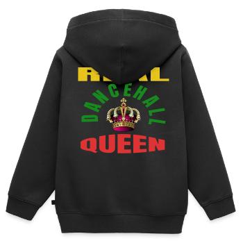 real dancehall queen - Sweat Premium à capuche zippé enfant bio - noir - Dos - AI Model Kid Male (0cm)