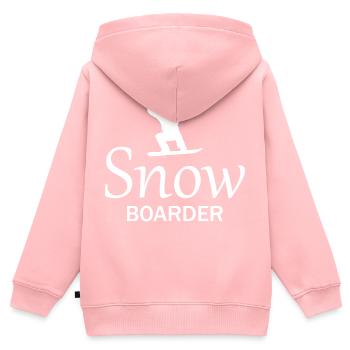 Snowboard Snowboarder - Sweat Premium à capuche zippé enfant bio - rose - Dos - AI Model Kid Female (0cm)