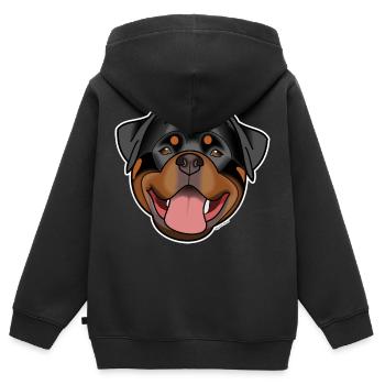 Rottweiler - natur - Kinder Premium Organic Zip Hoodie - Schwarz - Hinten - AI Model Kid Male (0cm)