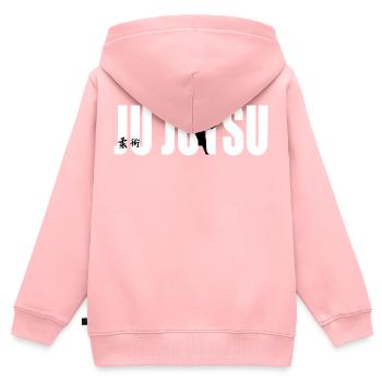 Ju-Jutsu Ju Jutsu Jiu Jitsu Arts Martiaux Arts Martiaux Arts Martiaux - Sweat Premium à capuche zippé enfant bio - rose - Dos - AI Model Kid Female (0cm)