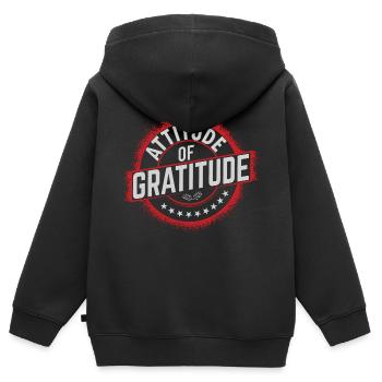 Positive Zen Culture Attitude of Gratitude - Kids Premium Organic Zip-up Hoodie - black - Back - AI Model Kid Male (0cm)