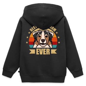 Beste Aussie Mama - Kinder Premium Organic Zip Hoodie - Schwarz - Hinten - AI Model Kid Male (0cm)