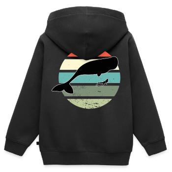 Diving Divers Dive Scuba Retro Snorkeler - Kids Premium Organic Zip-up Hoodie - black - Back - AI Model Kid Male (0cm)
