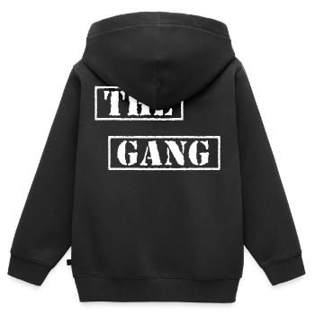 The Gang - Kinder Premium Organic Zip Hoodie - Schwarz - Hinten - AI Model Kid Male (0cm)