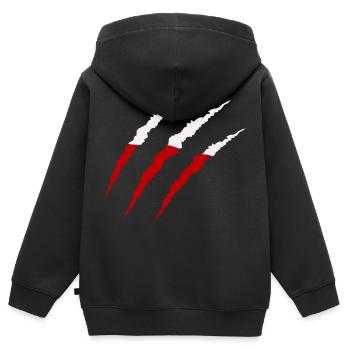 Krallen Polska - Kinder Premium Organic Zip Hoodie - Schwarz - Hinten - AI Model Kid Male (0cm)