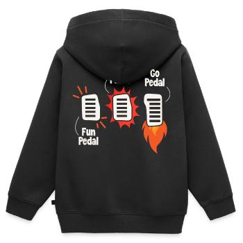conception de pédale de voiture pour les amateurs de conduite - Sweat Premium à capuche zippé enfant bio - noir - Dos - AI Model Kid Male (0cm)