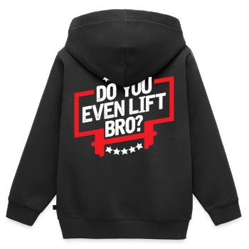 Do you even lift bro? - Sweat Premium à capuche zippé enfant bio - noir - Dos - AI Model Kid Male (0cm)