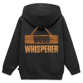 Wood Whisperer Menuisier Charpentier - Sweat Premium à capuche zippé enfant bio - noir - Dos - AI Model Kid Male (0cm)