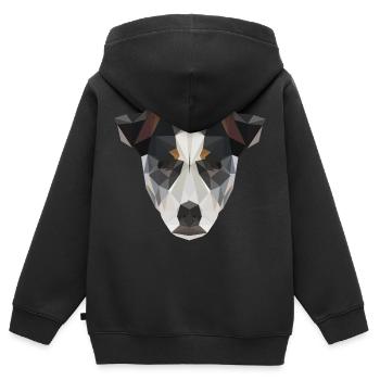 Russel Terrier - Kinder Premium Organic Zip Hoodie - Schwarz - Hinten - AI Model Kid Male (0cm)