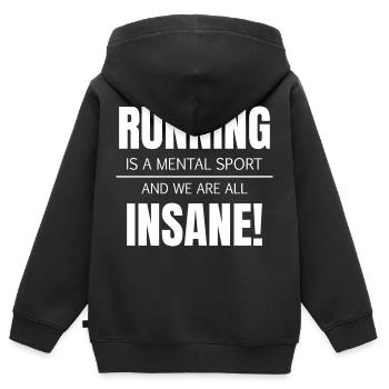 Fußball Soccer - Kinder Premium Organic Zip Hoodie - Schwarz - Hinten - AI Model Kid Male (0cm)
