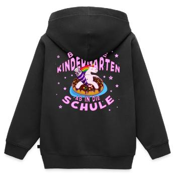 unicorn 3964925 Kopie 2 - Kinder Premium Organic Zip Hoodie - Schwarz - Hinten - AI Model Kid Male (0cm)