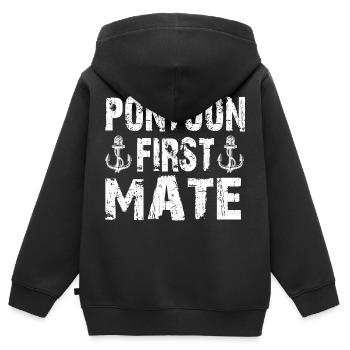 Ponton First Mate Lake Boating Summer Vintage - Sweat Premium à capuche zippé enfant bio - noir - Dos - AI Model Kid Male (0cm)