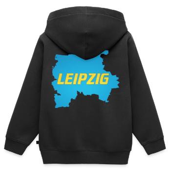 LEIPZIG - Sweat Premium à capuche zippé enfant bio - noir - Dos - AI Model Kid Male (0cm)