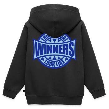 What Winners Look Like - Kinder Premium Organic Zip Hoodie - Schwarz - Hinten - AI Model Kid Male (0cm)