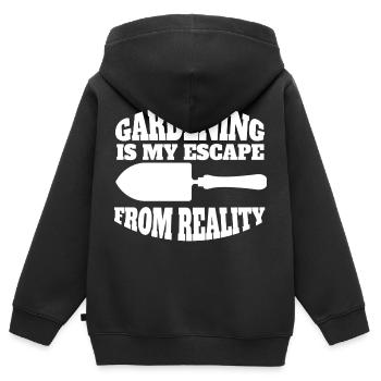 Jardinier Verger Hobby Jardinier Cadeau Jardin - Sweat Premium à capuche zippé enfant bio - noir - Dos - AI Model Kid Male (0cm)