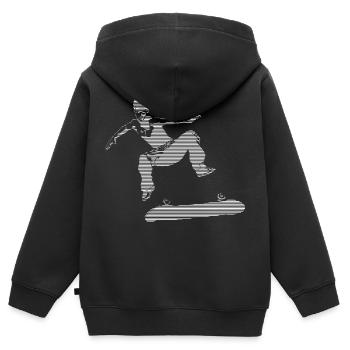 Skater skateur kickflip Freestyle SportJugend - Sweat Premium à capuche zippé enfant bio - noir - Dos - AI Model Kid Male (0cm)