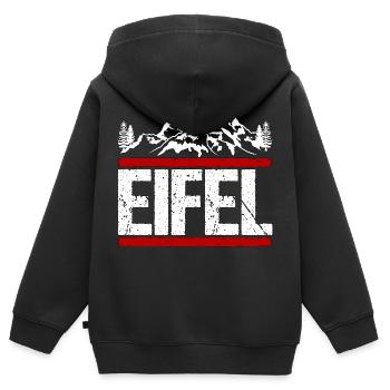 Eifel Wanderung wandern Geschenk - Kinder Premium Organic Zip Hoodie - Schwarz - Hinten - AI Model Kid Male (0cm)