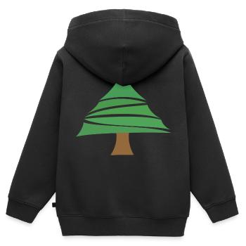 Tannenbaum - Kinder Premium Organic Zip Hoodie - Schwarz - Hinten - AI Model Kid Male (0cm)