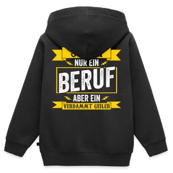Schiri Unparteiischer Fußball Schiedsrichter - Kinder Premium Organic Zip Hoodie - Schwarz - Hinten - AI Model Kid Male (0cm)