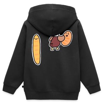 Ente mit Brot Meme - Kinder Premium Organic Zip Hoodie - Schwarz - Hinten - AI Model Kid Male (0cm)