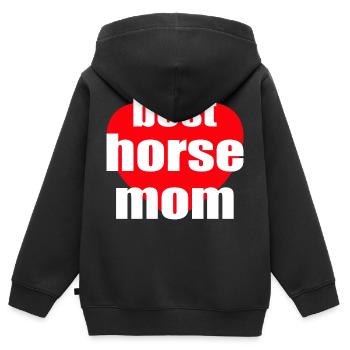 best horse mom - Kinder Premium Organic Zip Hoodie - Schwarz - Hinten - AI Model Kid Male (0cm)