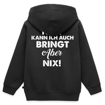 Nett Kann Ich auch - Kinder Premium Organic Zip Hoodie - Schwarz - Hinten - AI Model Kid Male (0cm)