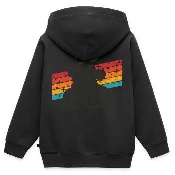 Astro Cyclist - Kinder Premium Organic Zip Hoodie - Schwarz - Hinten - AI Model Kid Male (0cm)