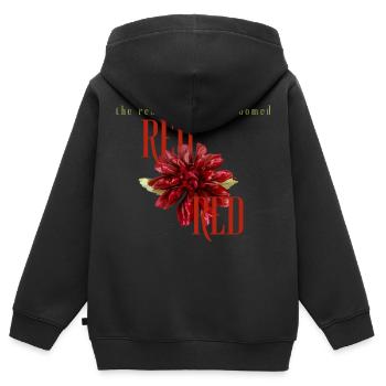 Die rote Blume - Kinder Premium Organic Zip Hoodie - Schwarz - Hinten - AI Model Kid Male (0cm)