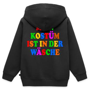 mein kostüm ist in der wäsche - Kinder Premium Organic Zip Hoodie - Schwarz - Hinten - AI Model Kid Male (0cm)