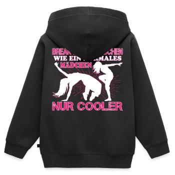 Break Dance Mädchen Tanzen Break Dancerin - Kinder Premium Organic Zip Hoodie - Schwarz - Hinten - AI Model Kid Male (0cm)