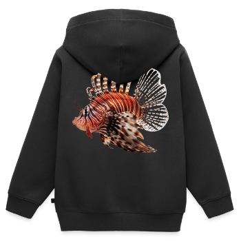 Rotfeuerfische werden auch Drachenköpfe genannt - Kinder Premium Organic Zip Hoodie - Schwarz - Hinten - AI Model Kid Male (0cm)